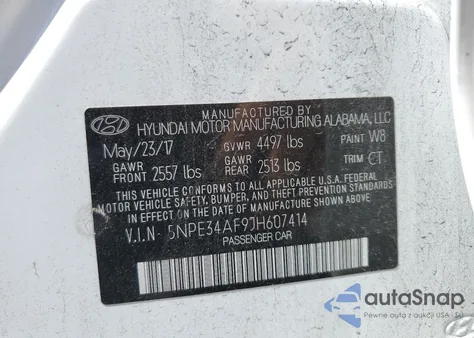 2018 Hyundai Sonata Sport from USA, damaged, VIN 5NPE34AF9JH607414